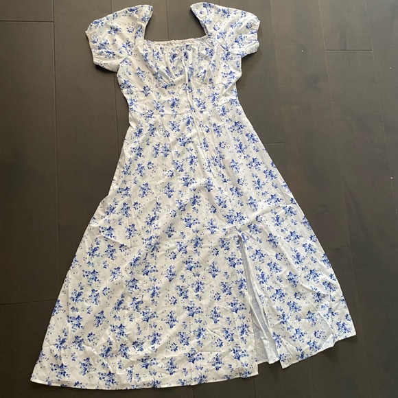 Temu full length floral blue dress (M/6) - Picture 4 of 4